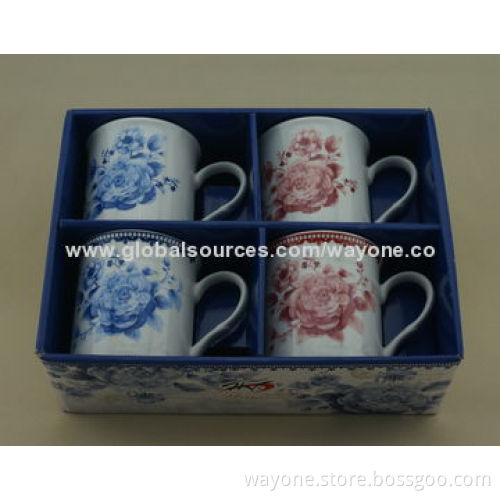 18-piece Porcelain Dinnerware Set, Blue and White Water Painting Design, Round Shape